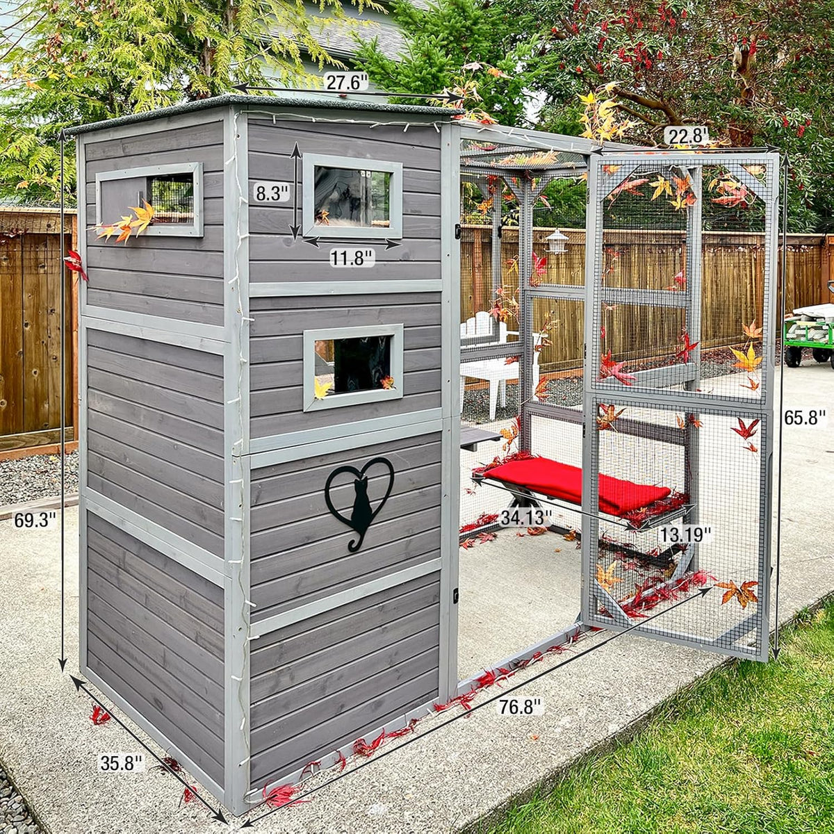 Large Cat House with 4 Levels, 77" L H821