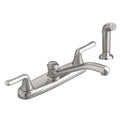 Stainless Steel 2-Handle Low-Arc Kitchen Faucet with Side Spray K4978