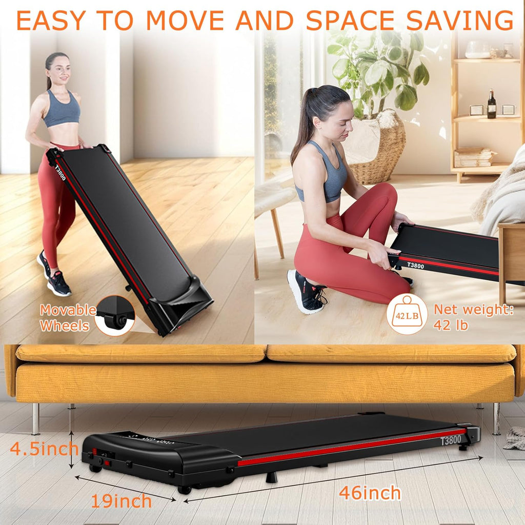 Walking Pad Under Desk Treadmill 2.5HP Folding Treadmill with Remote LCD Display I6963