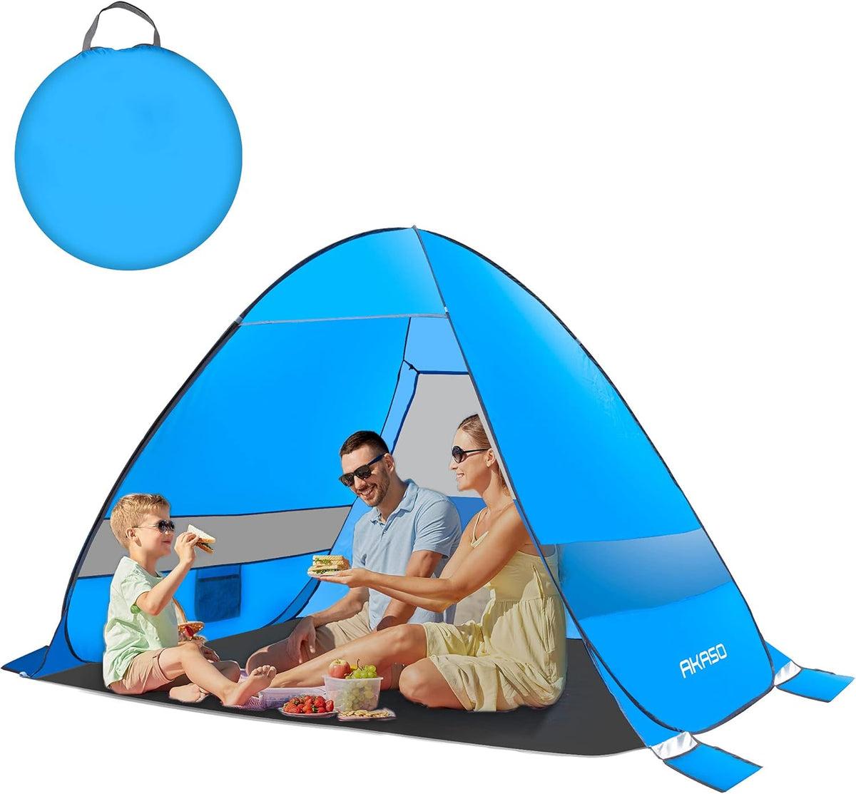 Beach Tent, Anti UV Pop Up Camping Tent with Carry Bag for 4 Person Y893184