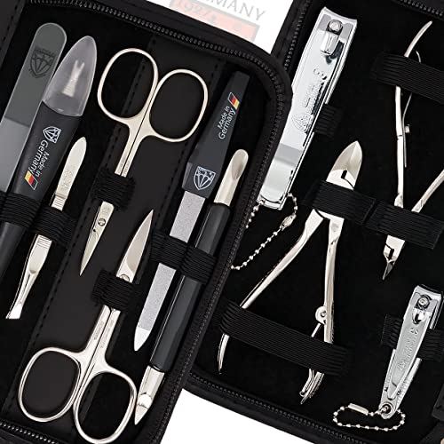 Manicure Pedicure Kit Set with Genuine Leather Case D1490