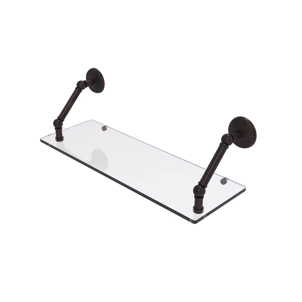 30 inch Floating Glass Shelf Satin Chrome Y233548