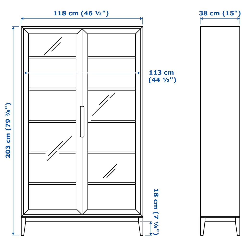 Brown Glass-Door Cabinet X16160