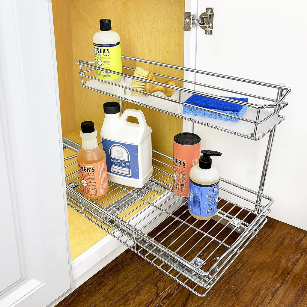 Under Sink Pull Out Two Tier Sliding Shelf H88866