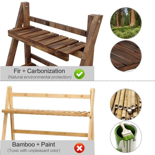 3-Tier Wooden Folding Plant Stand W802675