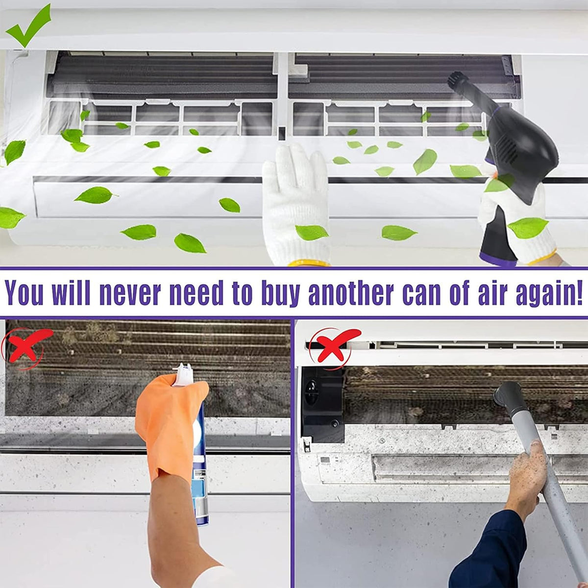 15000mAh Electric Air Duster with LED Light U5996