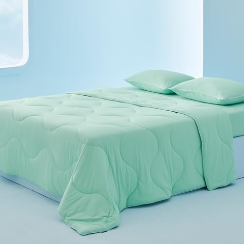 King Size Grey Cooling Comforter Set with 2 Pillowcases and 1 Fitted Sheet Q817