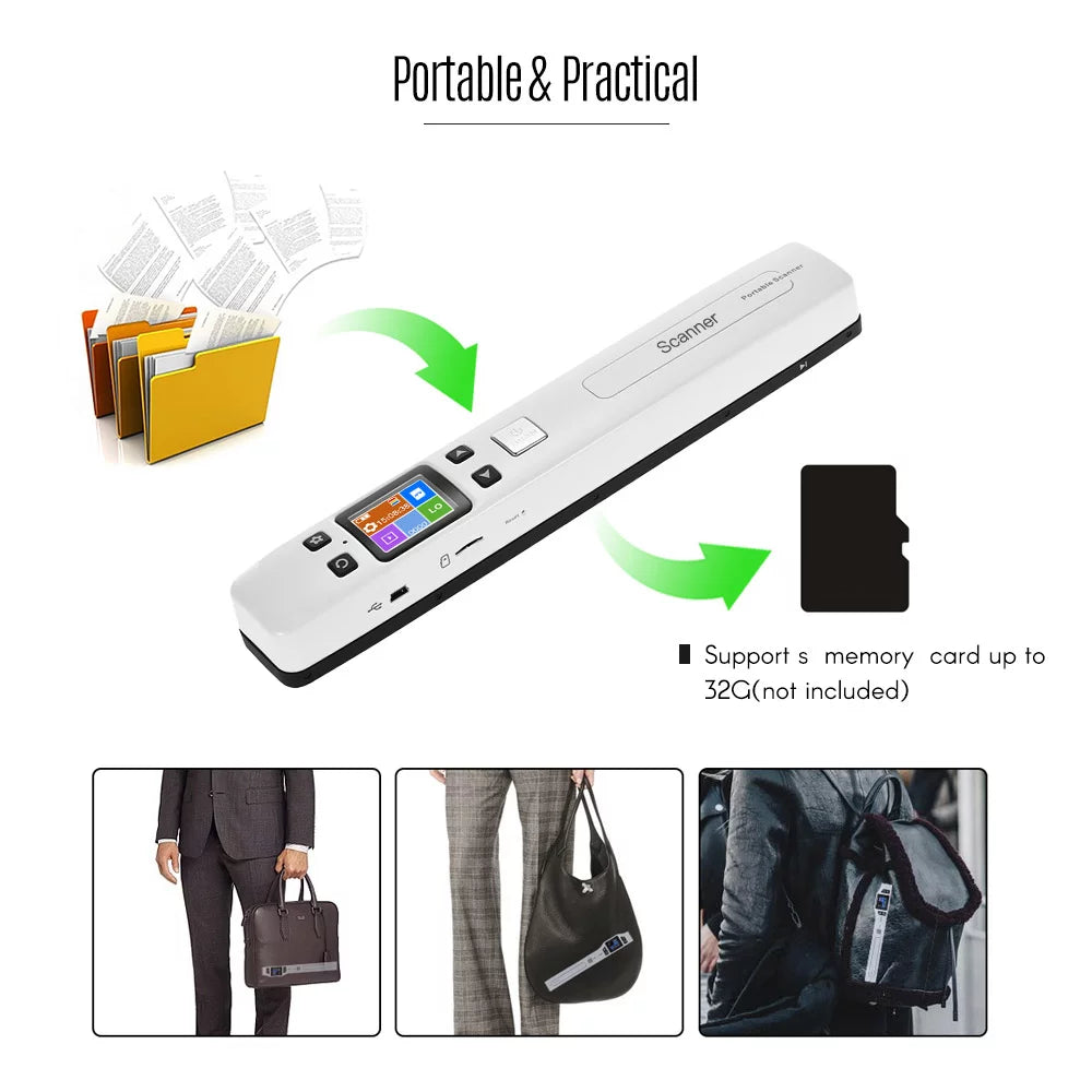 Portable Wand Document Scanner A4 Size LCD Display Z845284