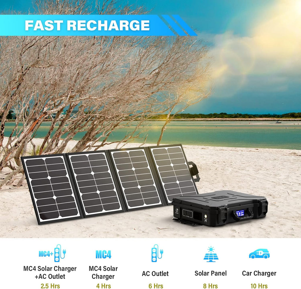 Portable Power Station 1000W 1010Wh with 80W Solar Panel K21118