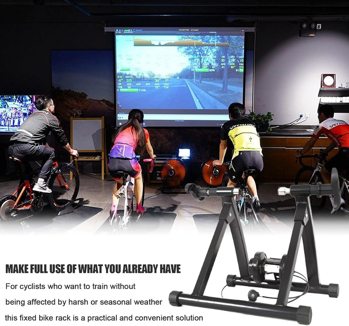 Black Magnetic Folding Bike Trainer Stand A7448
