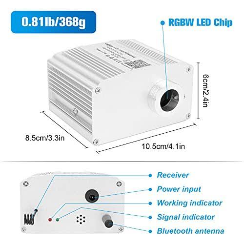10W 300pcs 0.03in 9.8ft Bluetooth RGBW LED Fiber Optic L645580