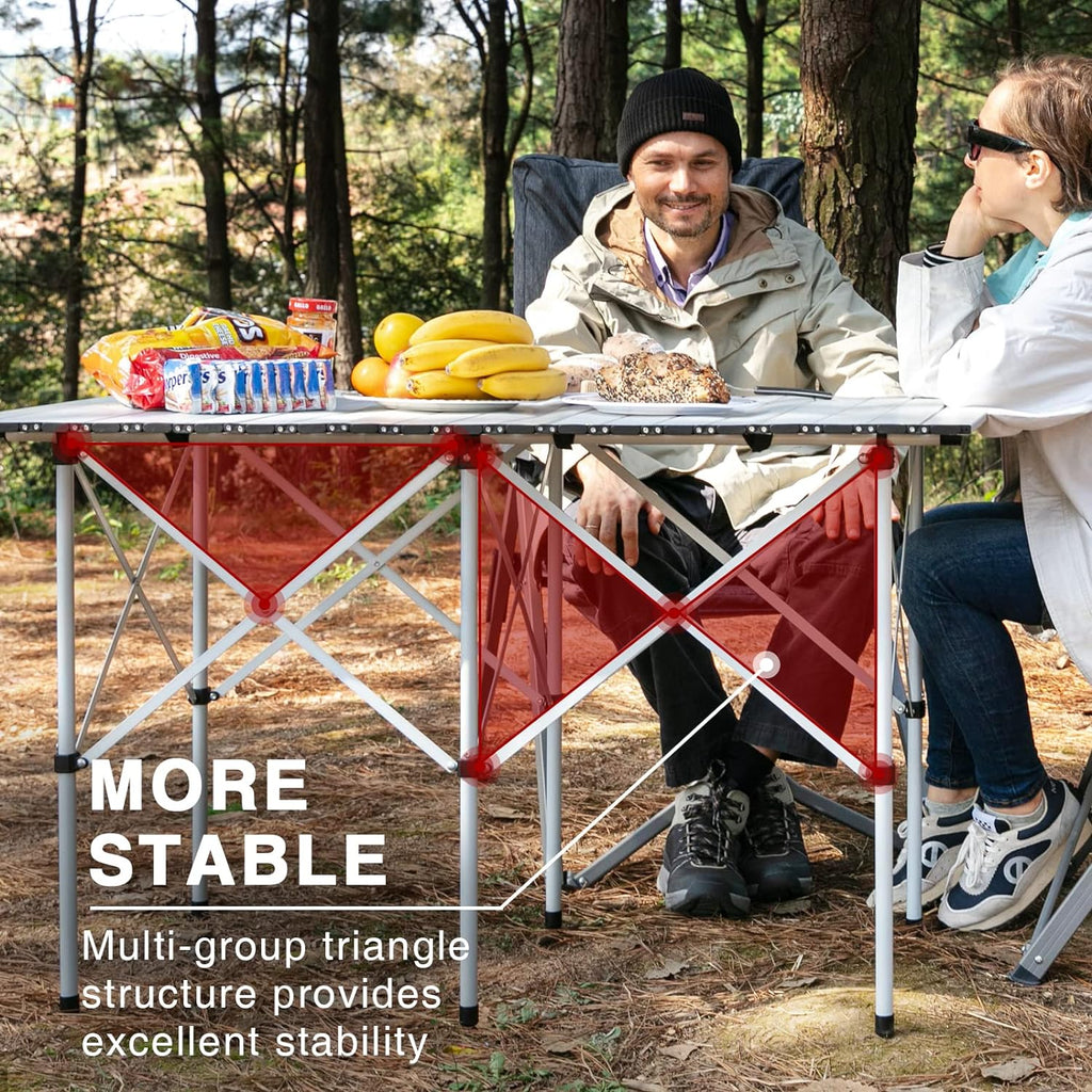 Lightweight Portable Aluminum Camping Table with Carry Bag I567