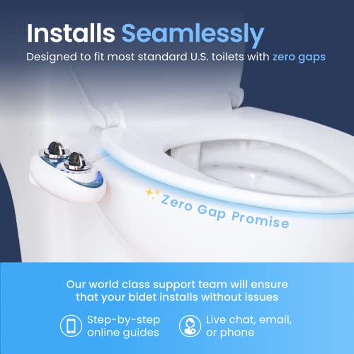 Self-Cleaning Dual Nozzle Non-Electric Bidet Attachment (Blue) T5843