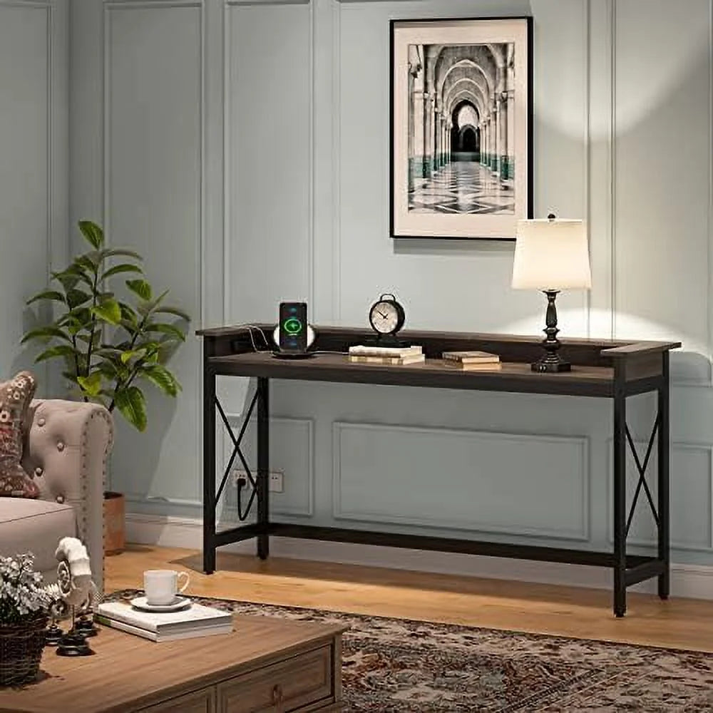 70.9 inch Extra Long Console Table with Outlets and USB Ports J4498