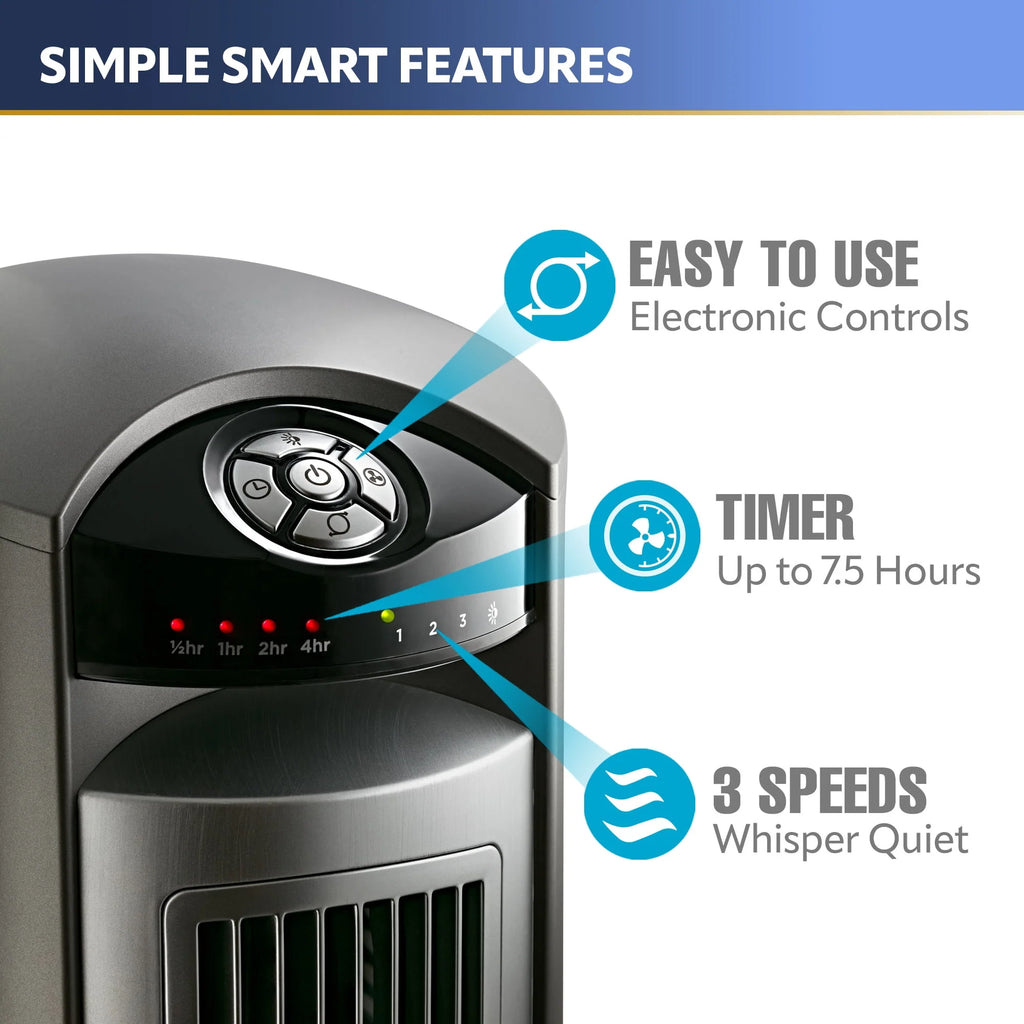 Gray/Brown Tower Fan with Timer and Remote N385197