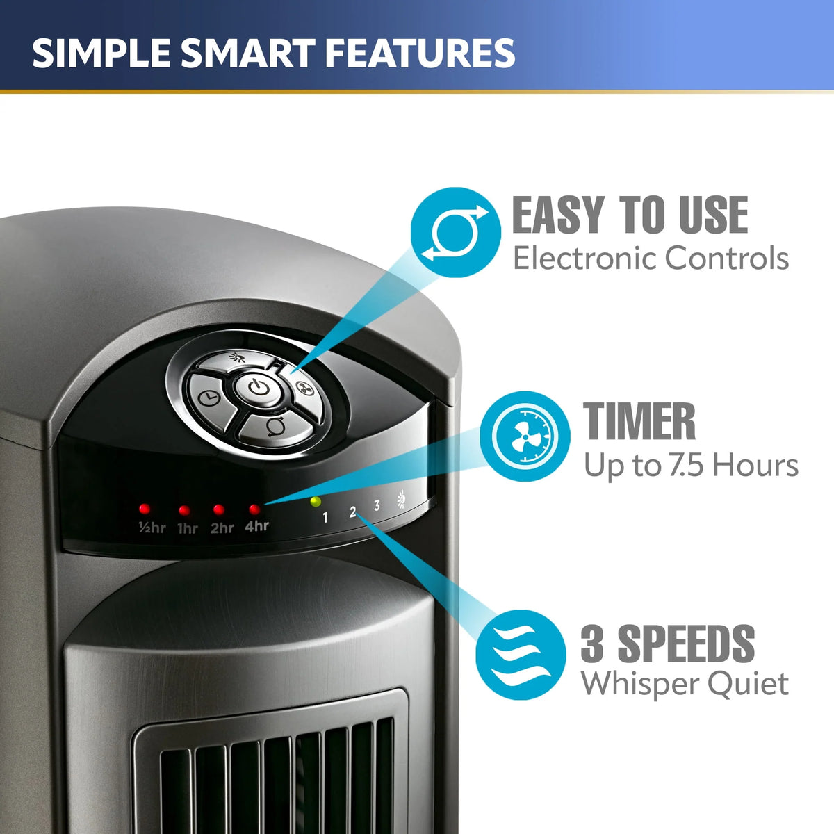 Gray/Brown Tower Fan with Timer and Remote N385197