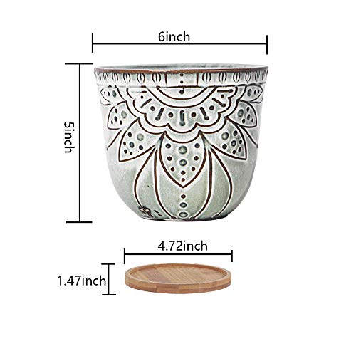 Brown Retro Large Ceramic Planter Set of 2 H1169