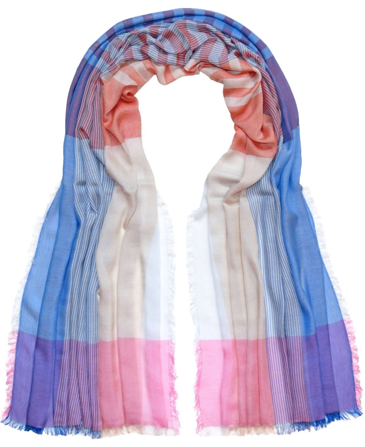 Plaid Oblong Scarf D367