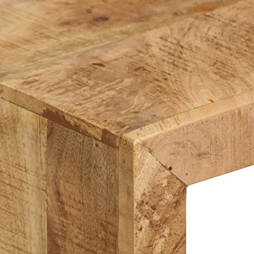 Solid Mango Wood TV Stand with Wrought Iron Legs, 45.3" L x 18" W x 15.7" H W206