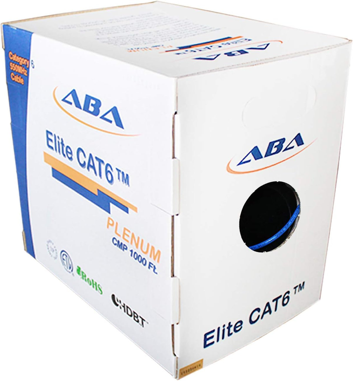 Blue Bulk Ethernet Cable 1000ft UTP 23AWG Solid Pure Bare Copper I89602