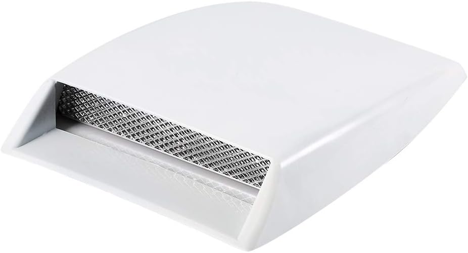 White Car Hood Simulation Decorative Air Outlet Sticker Cover U9104
