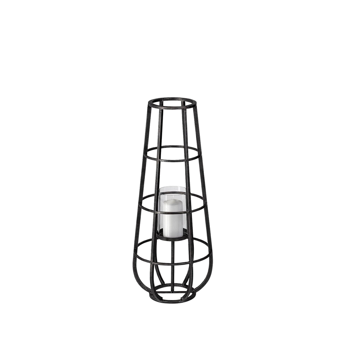 Black Metal Candle Holder Lantern P303