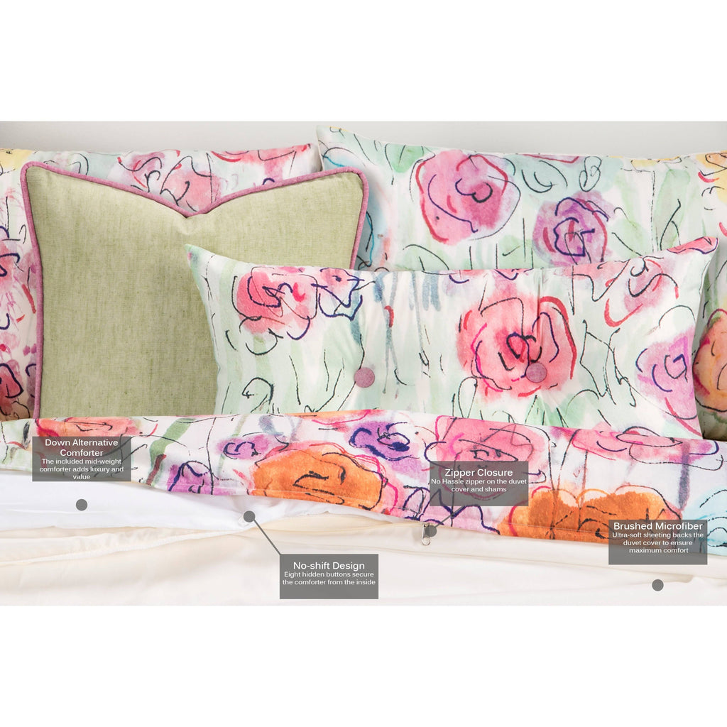 Queen Floral 6-Piece Duvet Cover Set H45433
