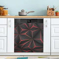 Black 3D Geometric Dishwasher Magnet Sticker X1471