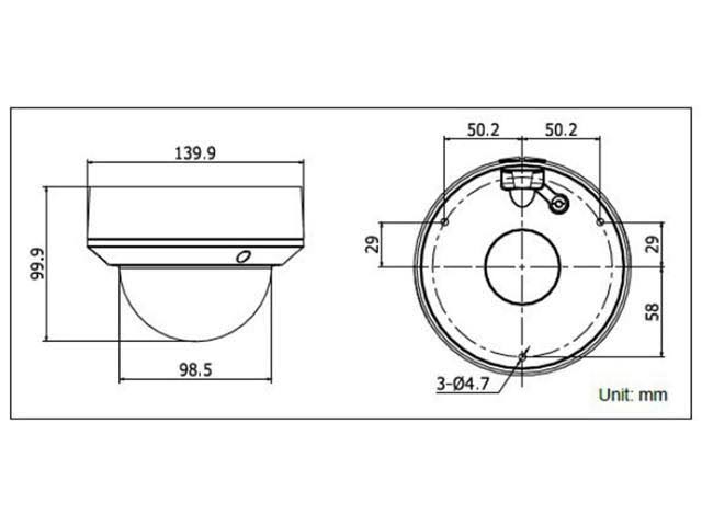 Dome Camera 2048x1536 PoE IR IP CCTV Camera V4344