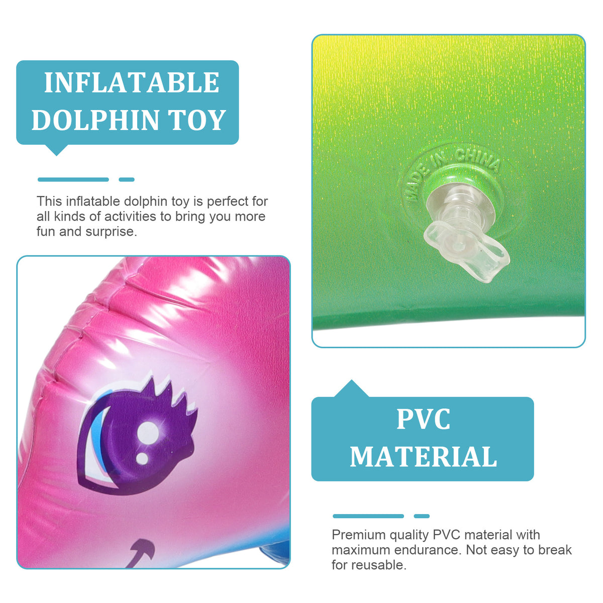 2 Pcs Inflatable Dolphin Toy Pool Toys L2469