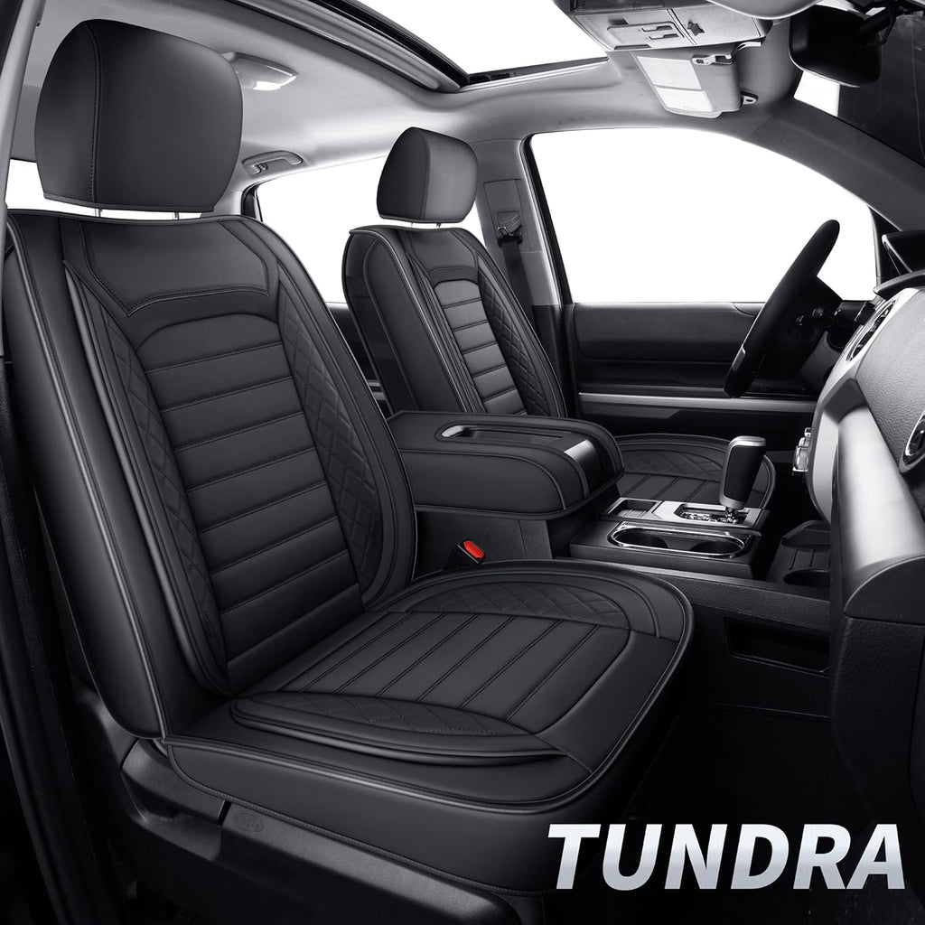 Black & Gray Water Proof Faux Leather Seat Covers Full Set B35906
