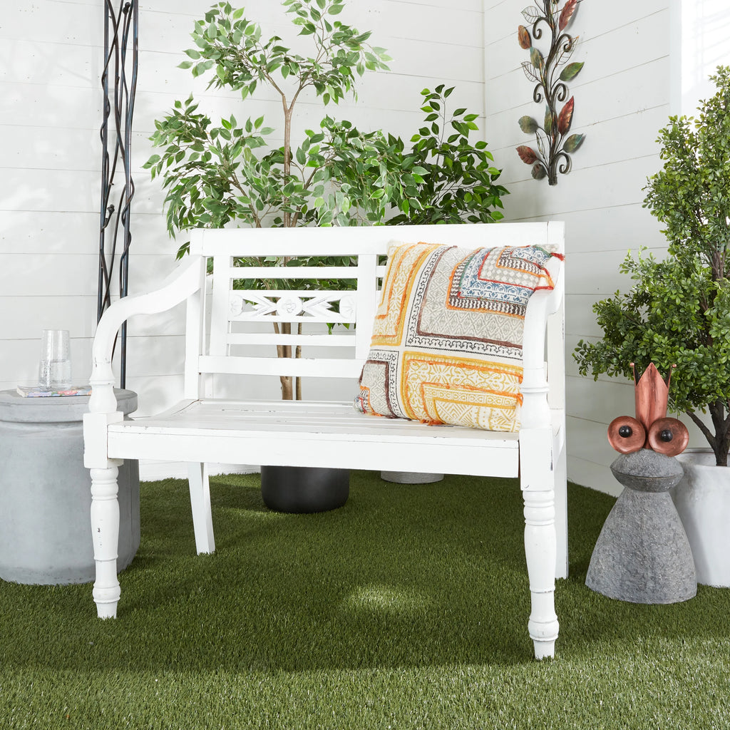 White Wood Bench V88082