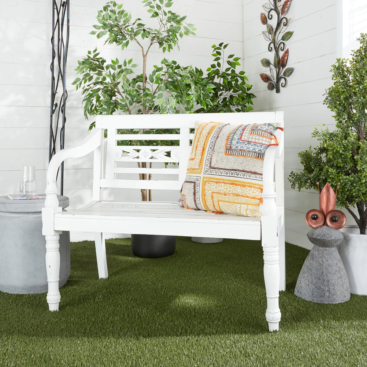 White Wood Bench V88082