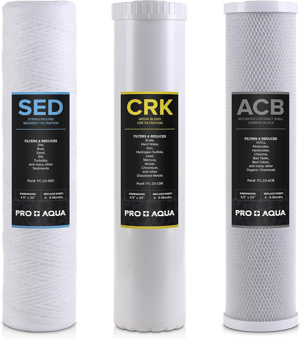 Whole House Well Water Filter Replacement Set - 3 Stage, 20, 5 Microns U8798