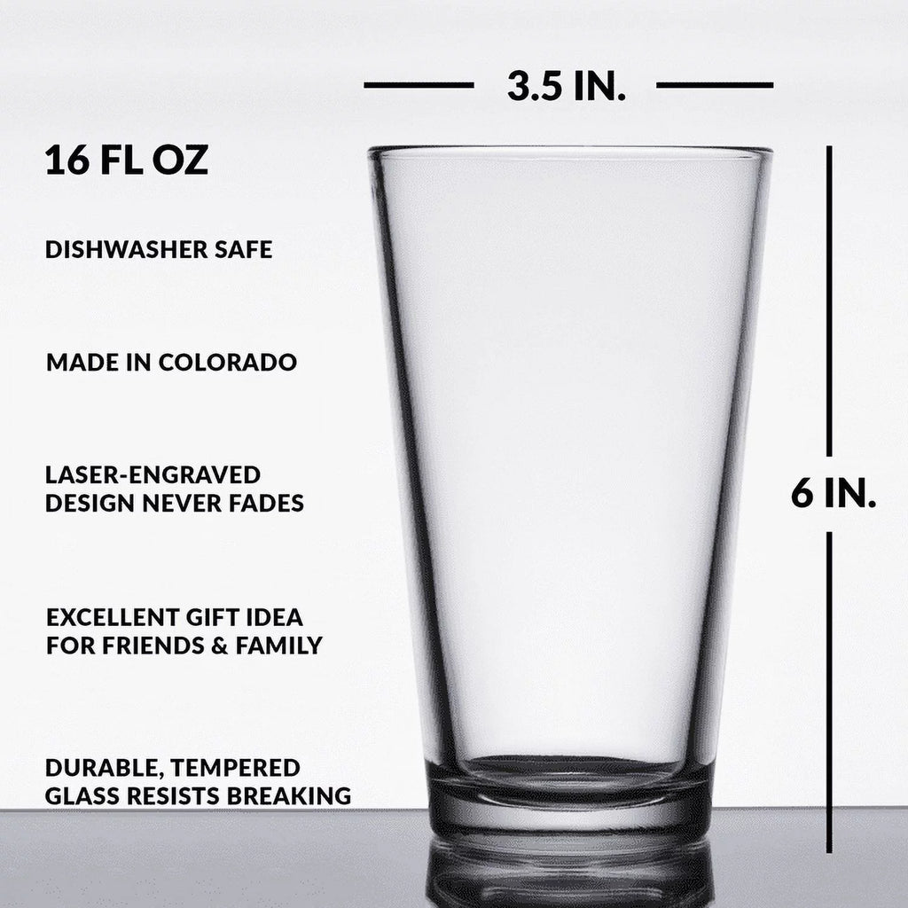 16oz Engraved Pint Glass O1629