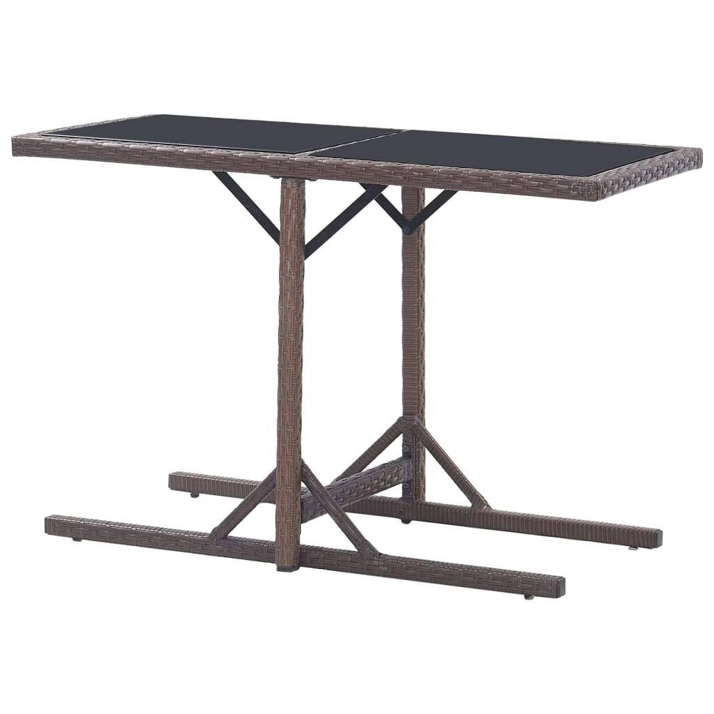Anthracite Poly Rattan and Solid Acacia Wood Garden Table A4701