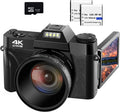 48MP 16X Digital Zoom Flip Screen Autofocus Camcorder with Wide-Angle Lens, Macro Lens, 32G Micro Card, 2 Batteries (Gray) V7879
