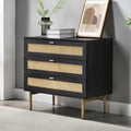 Black 3 Drawer Wood Dresser B996798
