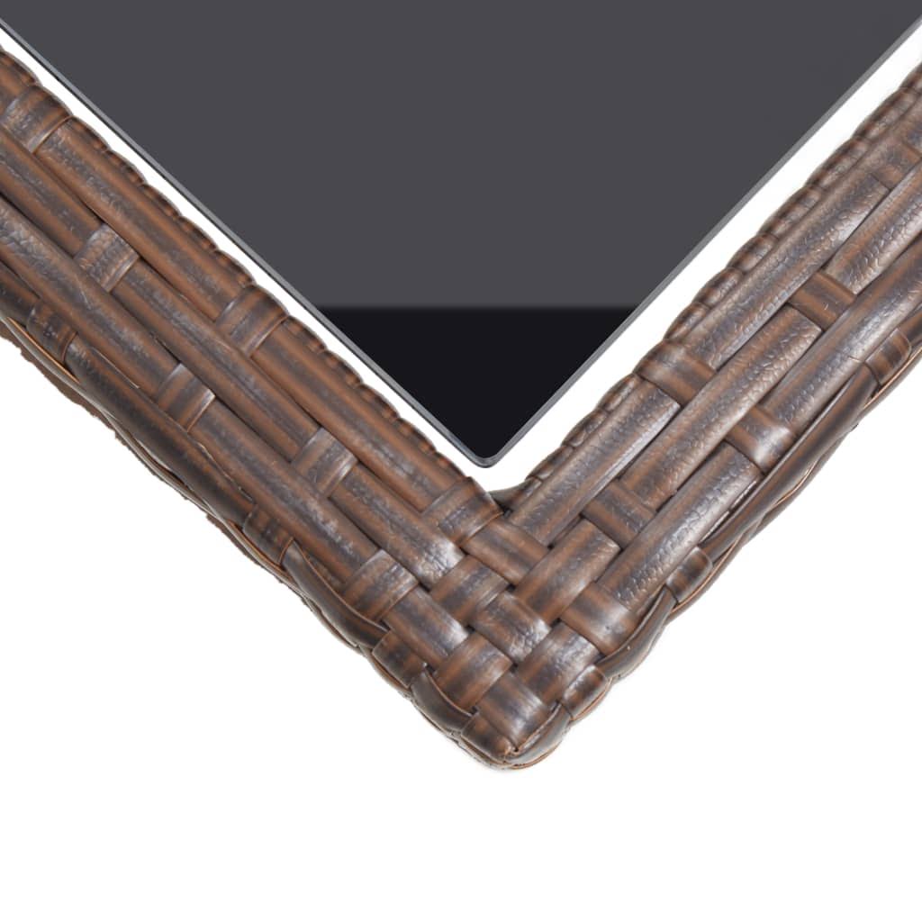 Anthracite Poly Rattan and Solid Acacia Wood Garden Table A4701