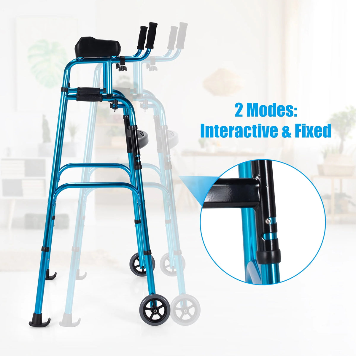 Folding Aluminum Alloy Walker with Armrest Support T948