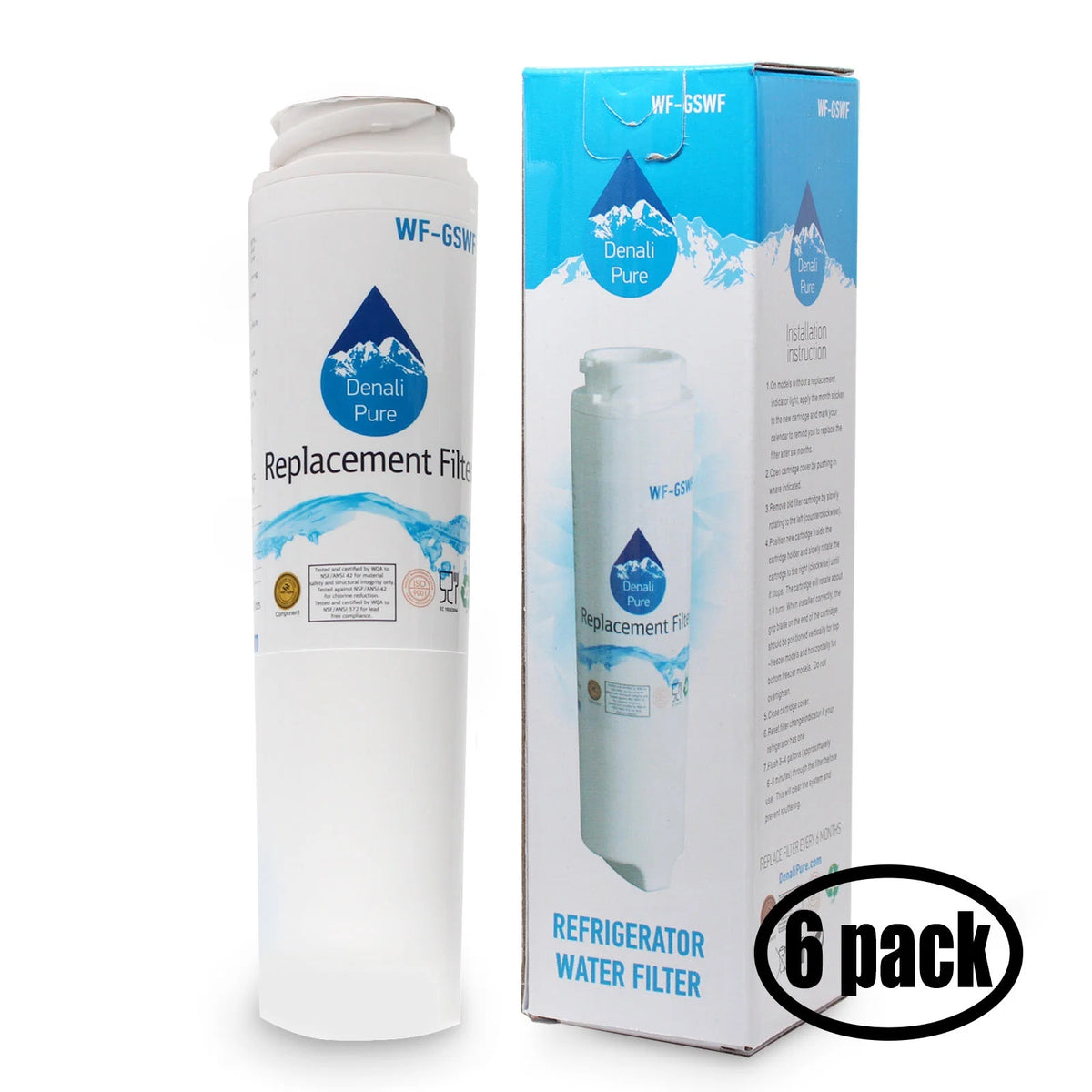 6-Pack Refrigerator Water Filter Cartridge Y41775