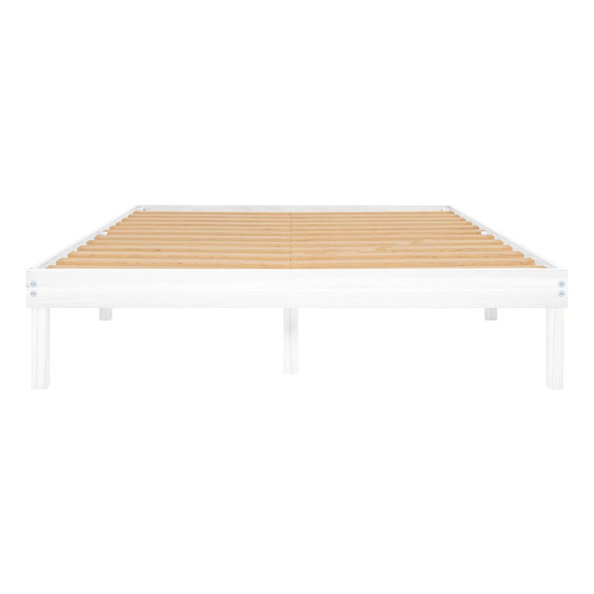 King Solid Wood Platform Bed Frame with Wooden Slats Z915273