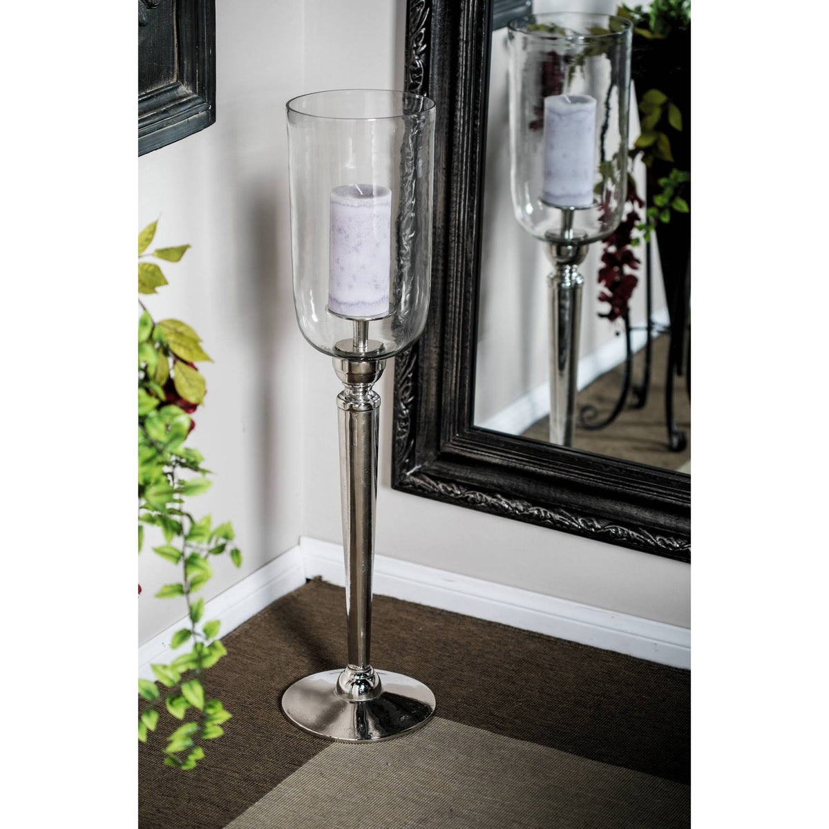 Silver Champagne Glass-Style Candle Holder P802615