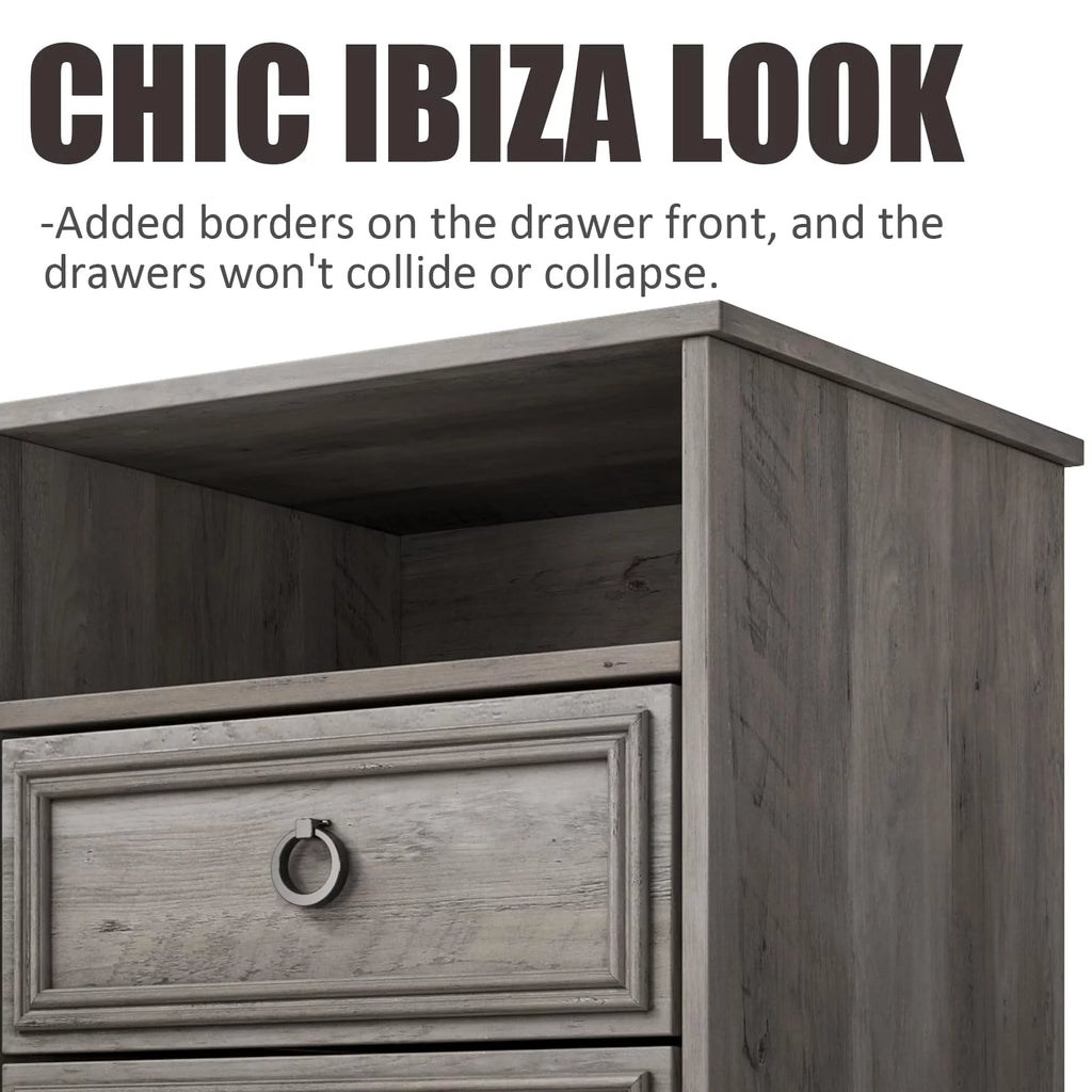 Gray Modern Nightstand Set of 2 N3106