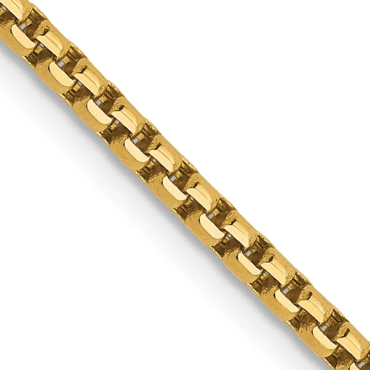 14k Yellow Gold 1.85 mm D.C Round Box Chain Q246