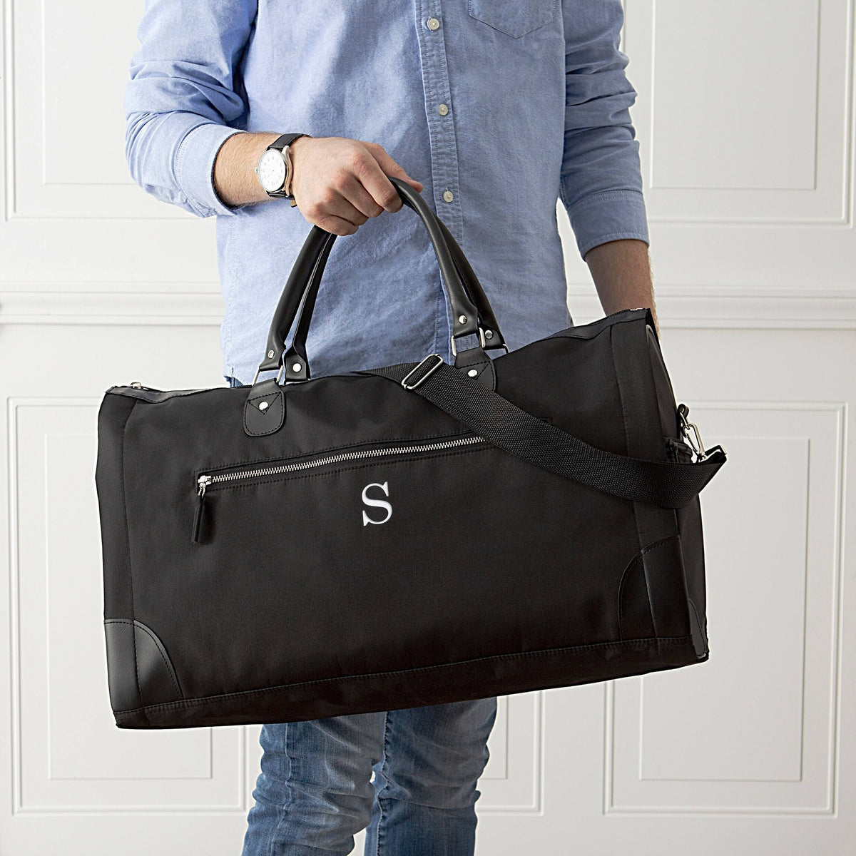 Black Microfiber Convertible Garment Bag U80828