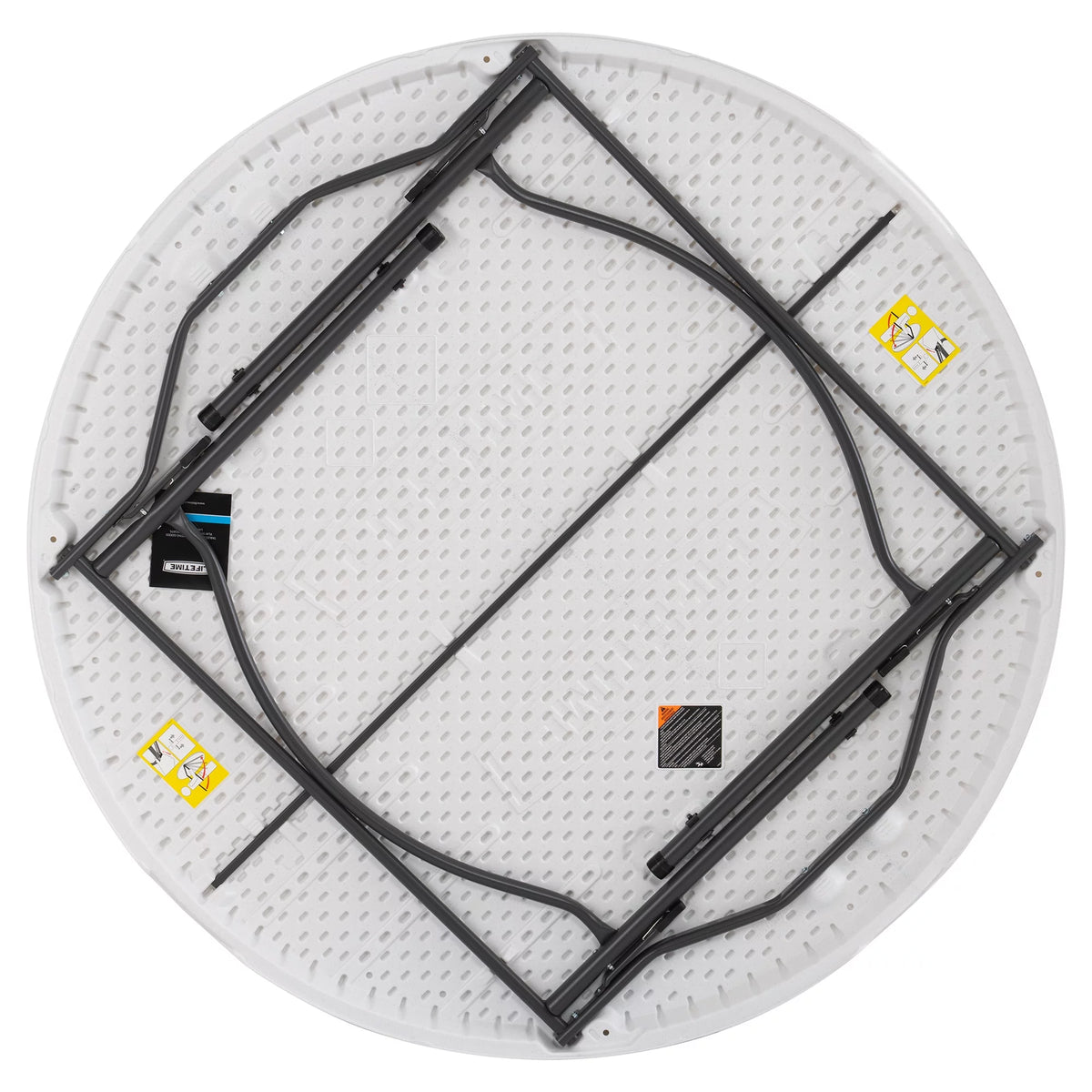 60 inch Round Folding Table White Granite Z8231
