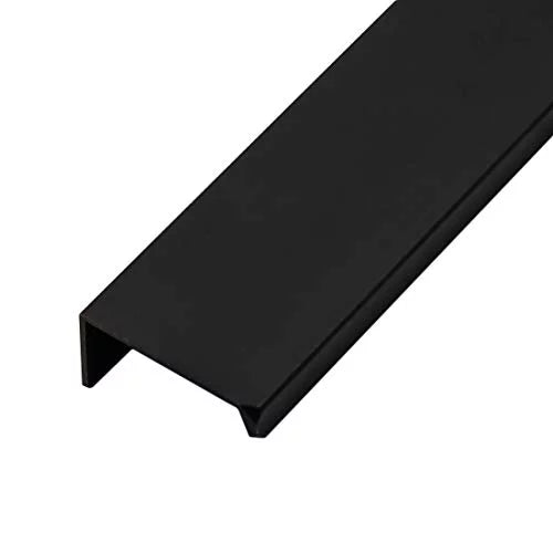 Black Aluminum Finger Pull with Screws, 6 Pcs W340689