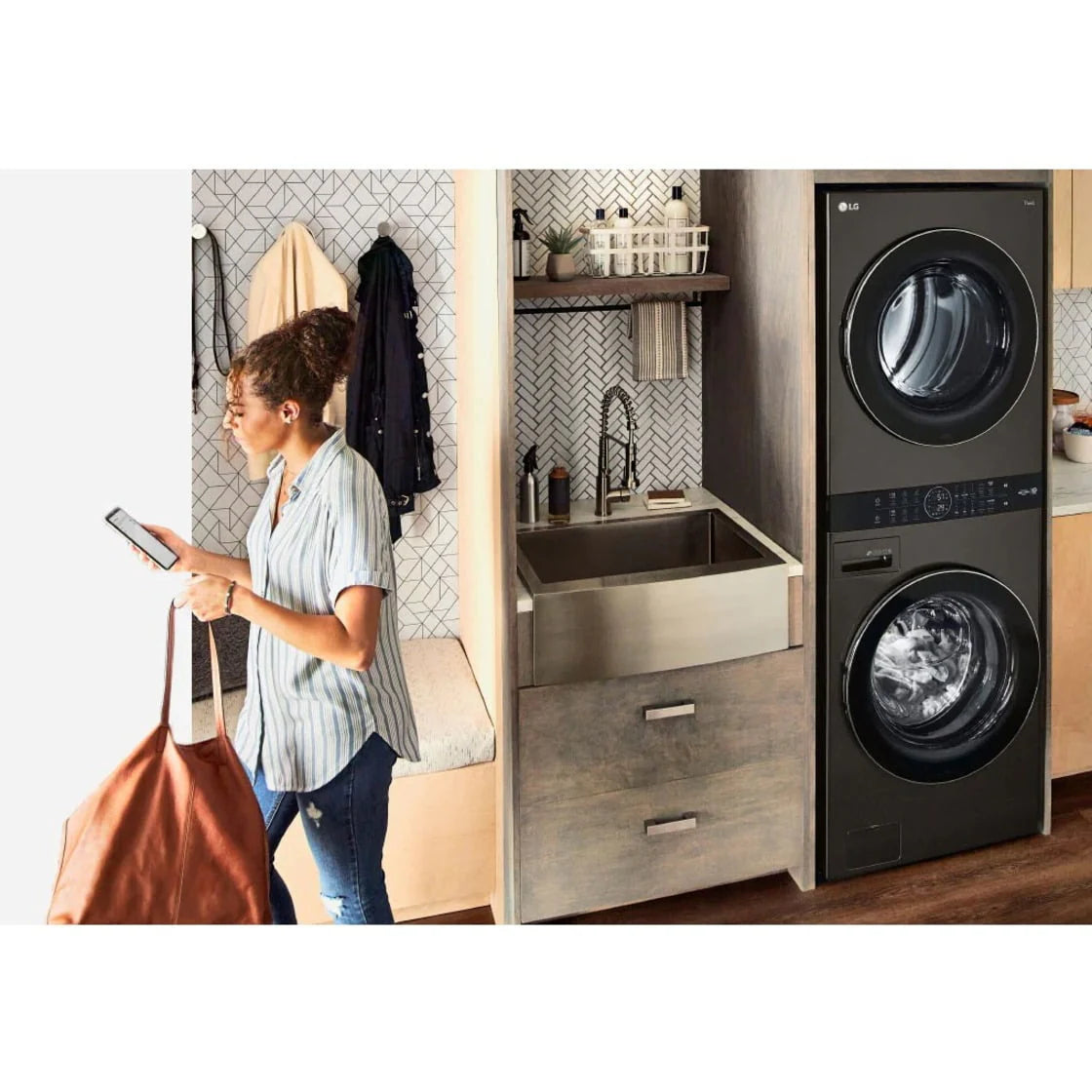 White Combination Washer Electric Dryer E456