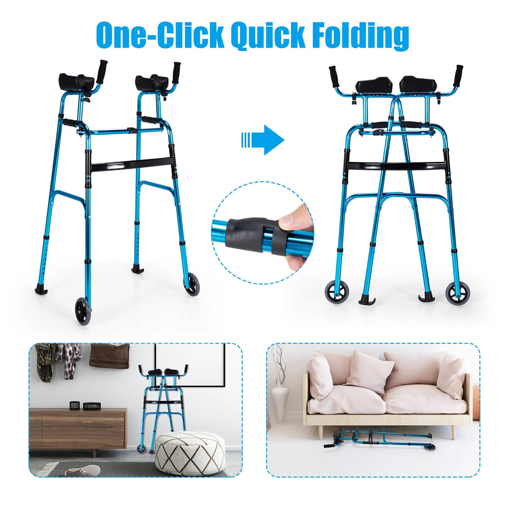 Folding Aluminum Alloy Walker with Armrest Support T948